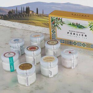 Perlier 8-piece Mini 1 oz. Body Cream Glass Jar Set Multiple Scents Sealed Box
